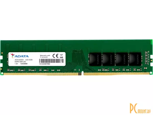 Память оперативная DDR4, 8GB, PC25600 (3200MHz), A-Data AD4U320038G22-SGN